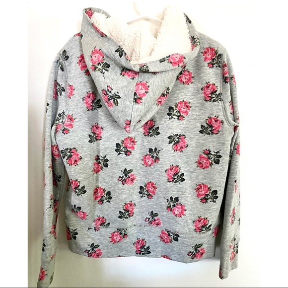 Gap Floral Fleece Lined Zip Up Logo Sweatshirt - Picture 4 of 6